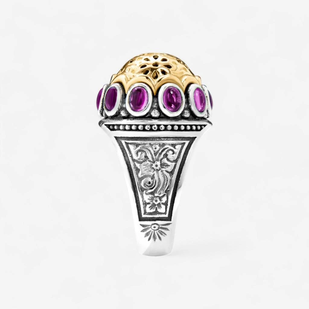 Konstantino Konstantino Dome Sterling Silver & 18K Yellow Gold Corundum Ring Sz. 6 DKJ977-538-S6 3