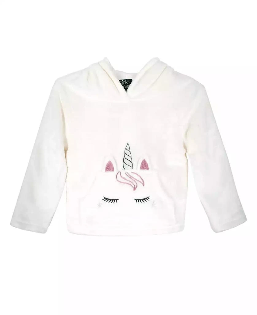 Pink & Violet Little Girls Faux Fur Unicorn Character Sweatshirt and Dress Set 6
