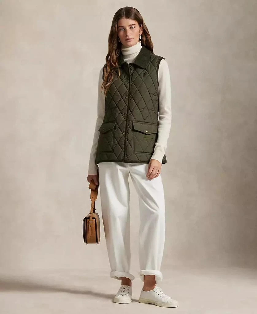 Ralph Lauren Women's Corduroy-Trim Quilted Vest 6