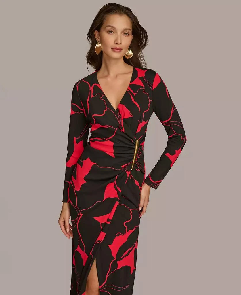 Donna Karan Women's Printed Faux-Wrap Dress 4