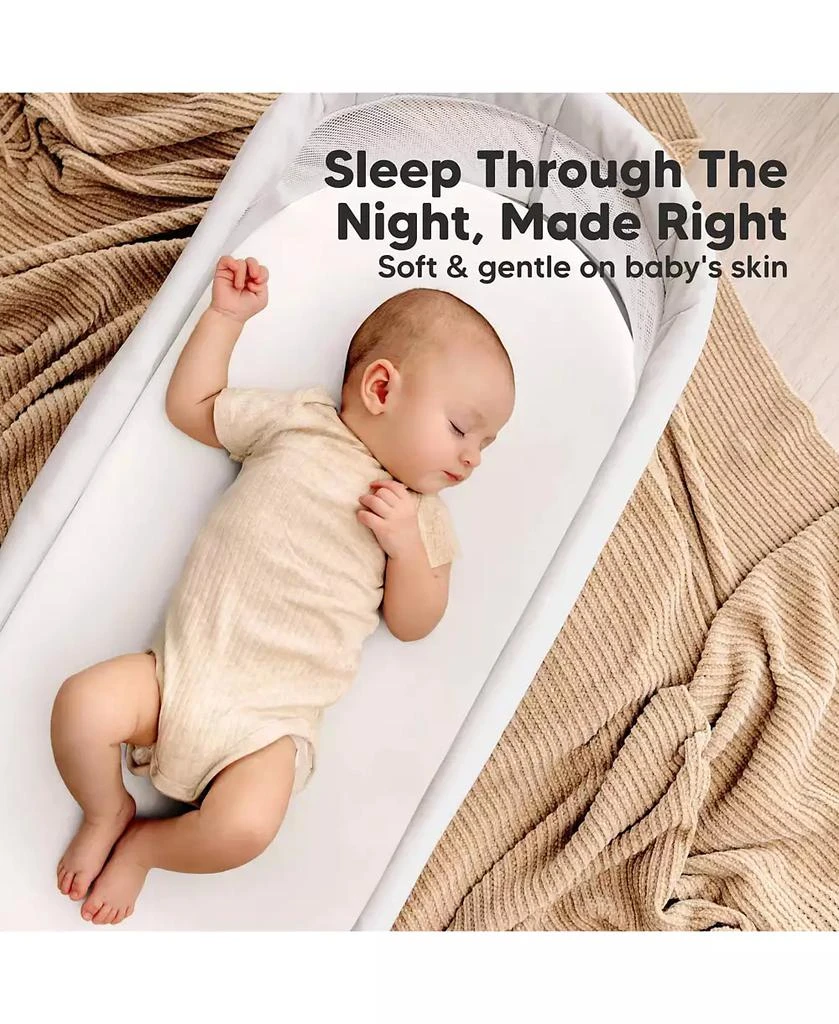 KeaBabies 2pk Soothe Waterproof Bassinet Sheets for Girls, Boys, 33x17 Universal Baby Bassinet Mattress Protector Cover 8