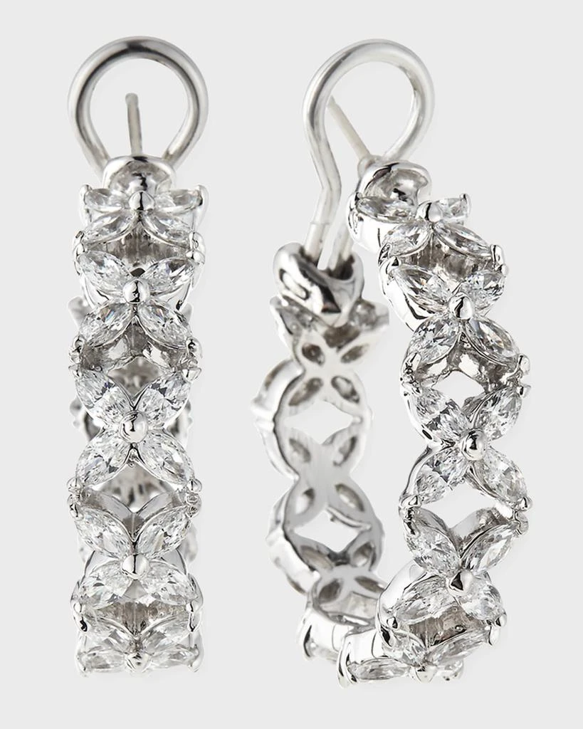 Fantasia by DeSerio 7.25 TCW CZ Flower Shaped Hoop Earrings 1