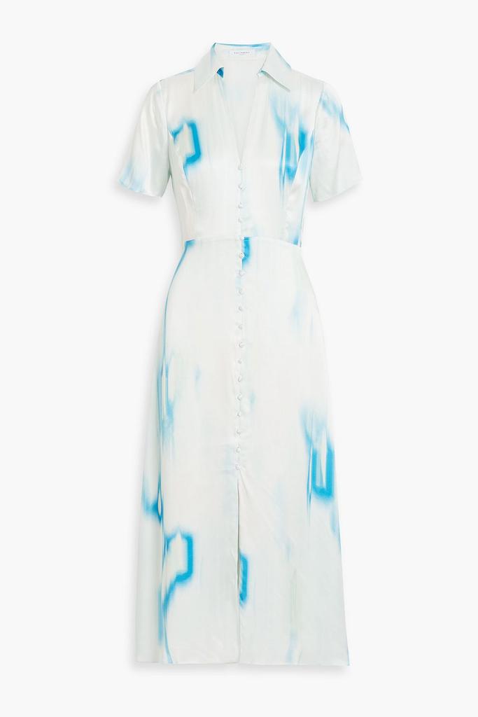 Equipment Balisa tie-dyed washed-silk midi shirt dress