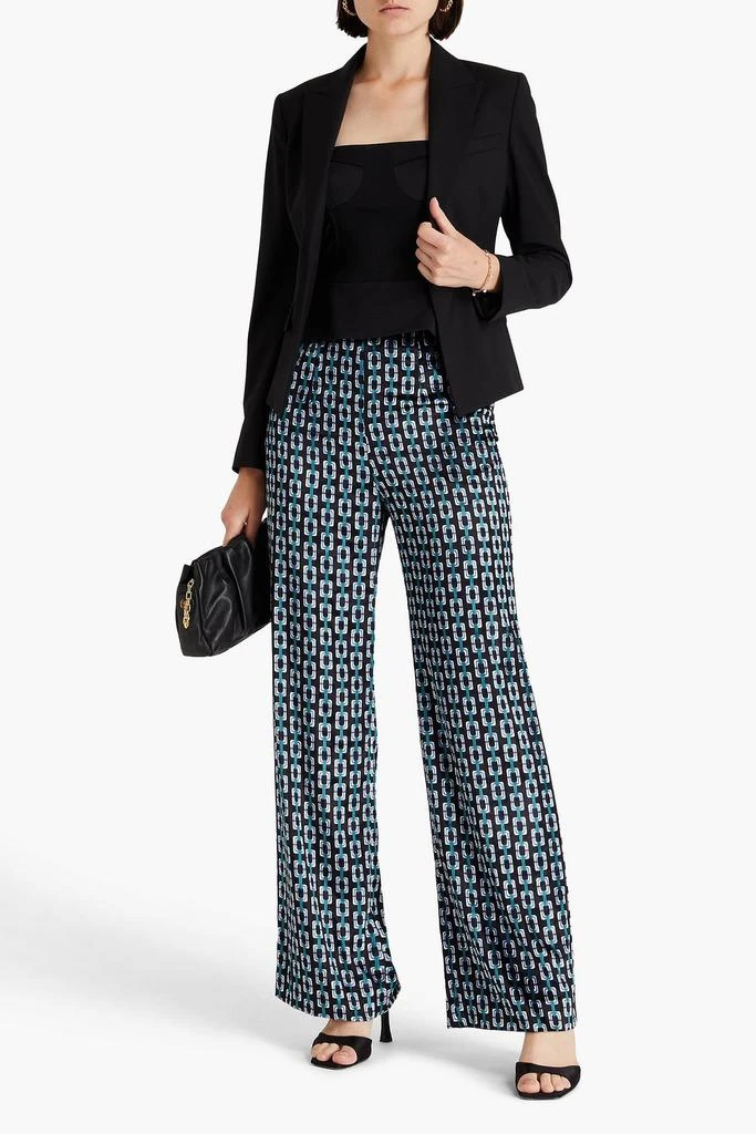 Diane von Furstenberg Vegas printed velvet straight-leg pants 2