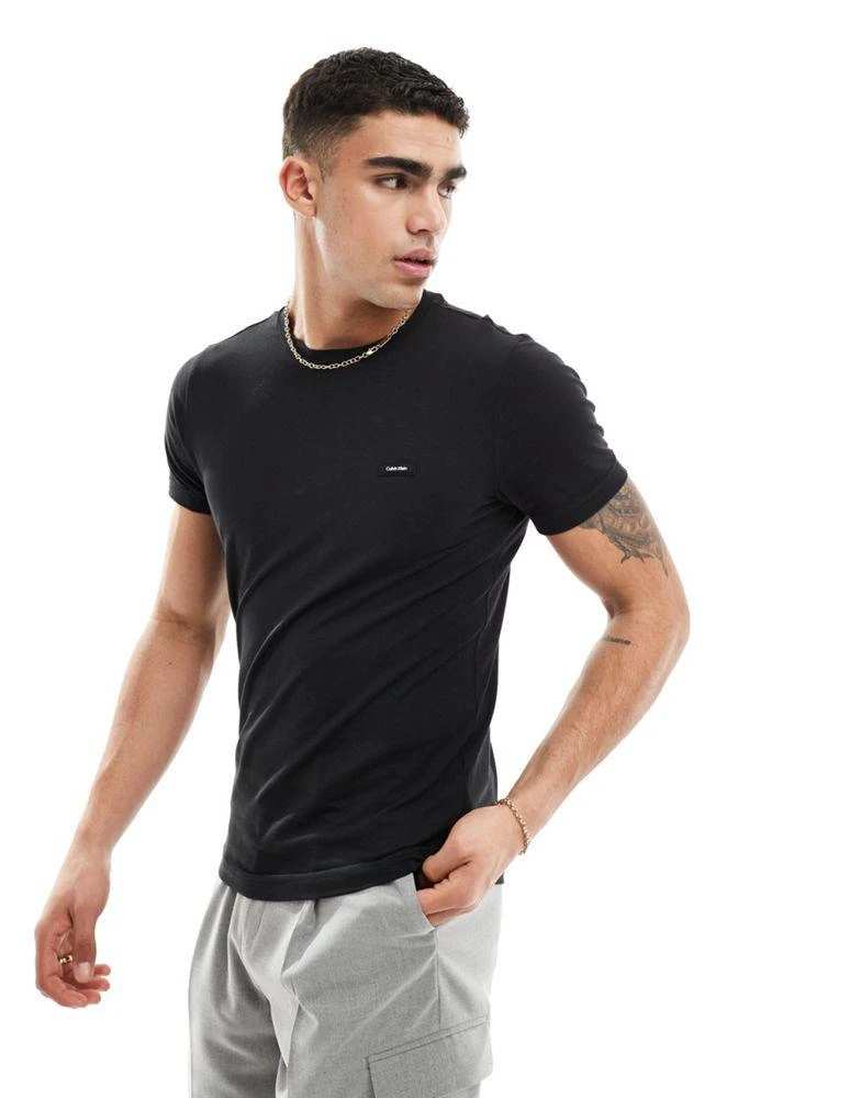 Calvin Klein Calvin Klein stretch slim fit t-shirt in black 4