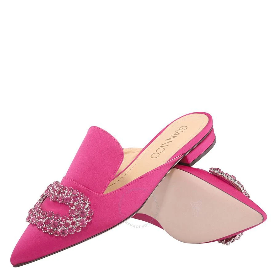 GIANNICO Ladies Deep Rose Daphne Flat Satin Mules 2
