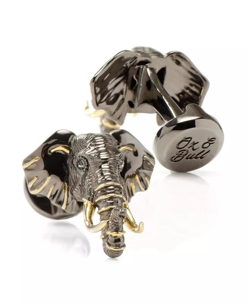 Ox and Bull Trading Co. Men
s 14K Gold Elephant Cufflinks 2