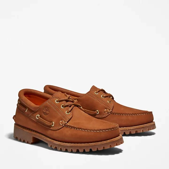 Timberland Timberland® 3-Eye Lug Handsewn Boat Shoe for Men in Brown 4