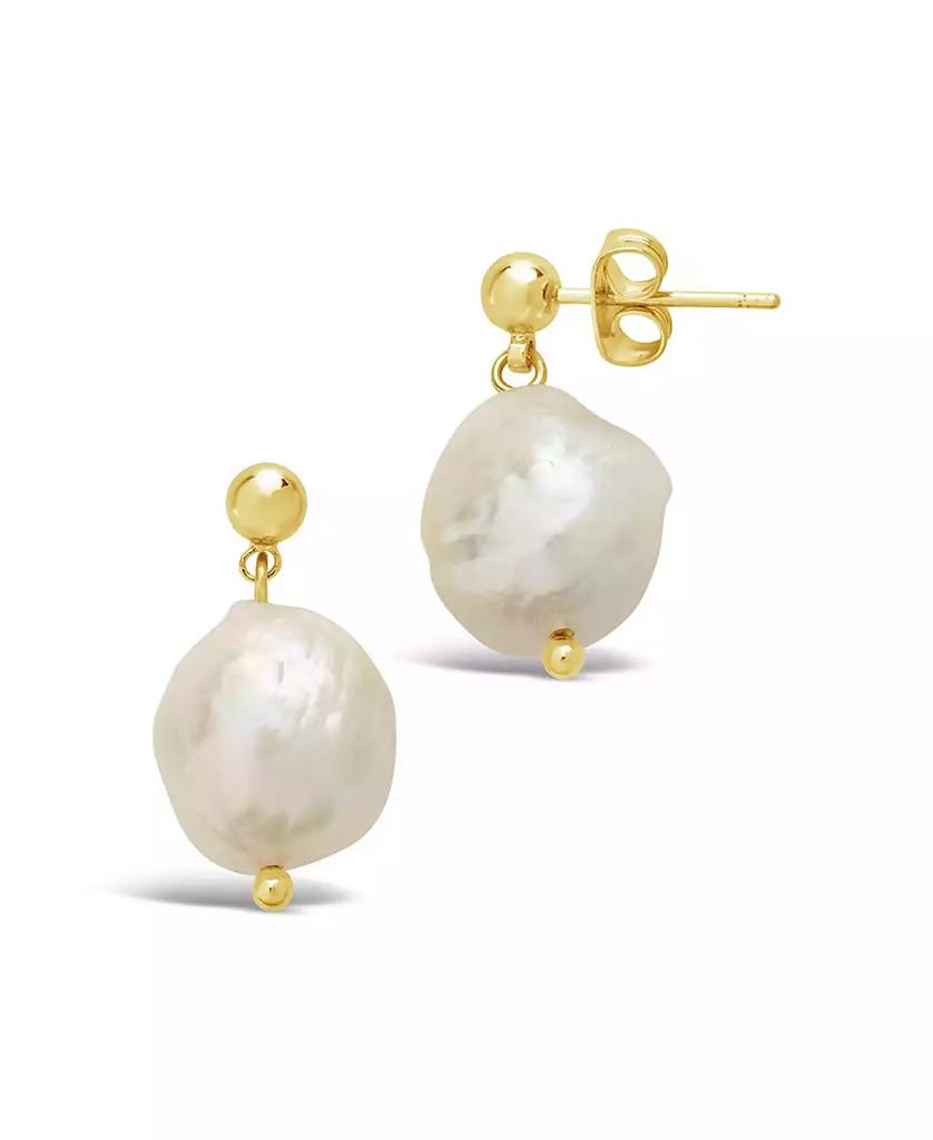 Sterling Forever Women's Large Baroque Pearl Drop Stud Earrings