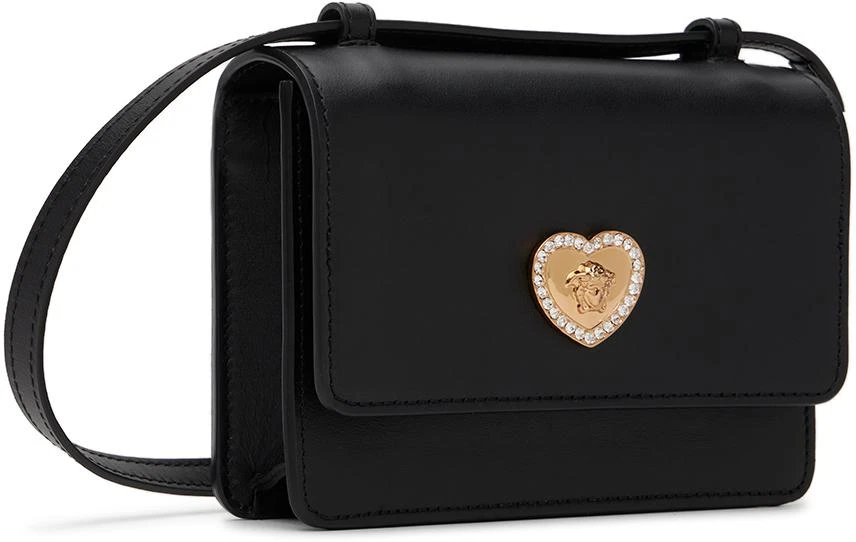 Versace Kids Black Heart Medusa Crossbody Bag 2
