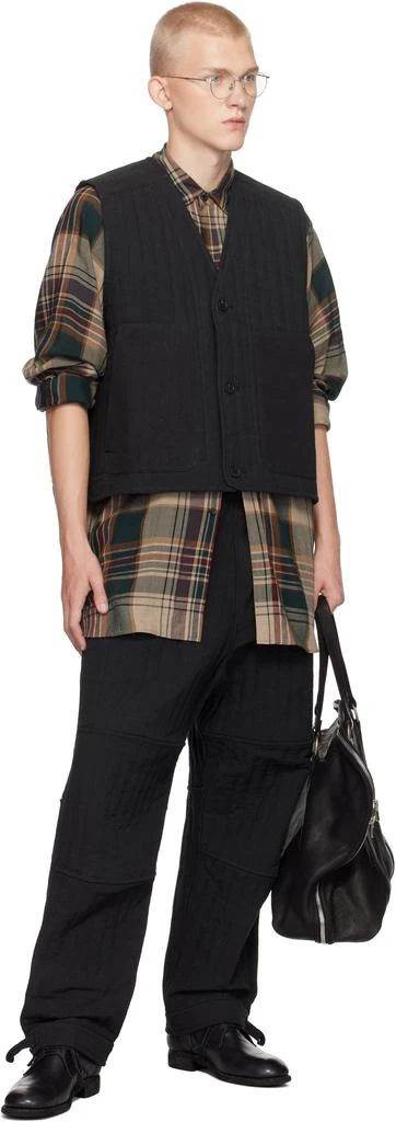 Jan-Jan Van Essche Black O-Project Dense Twill Wide Knee Trousers 4