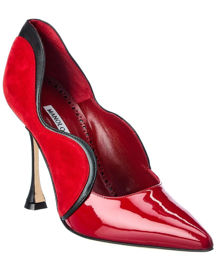 Manolo Blahnik Hamaki 105 Patent & Suede Pump 1