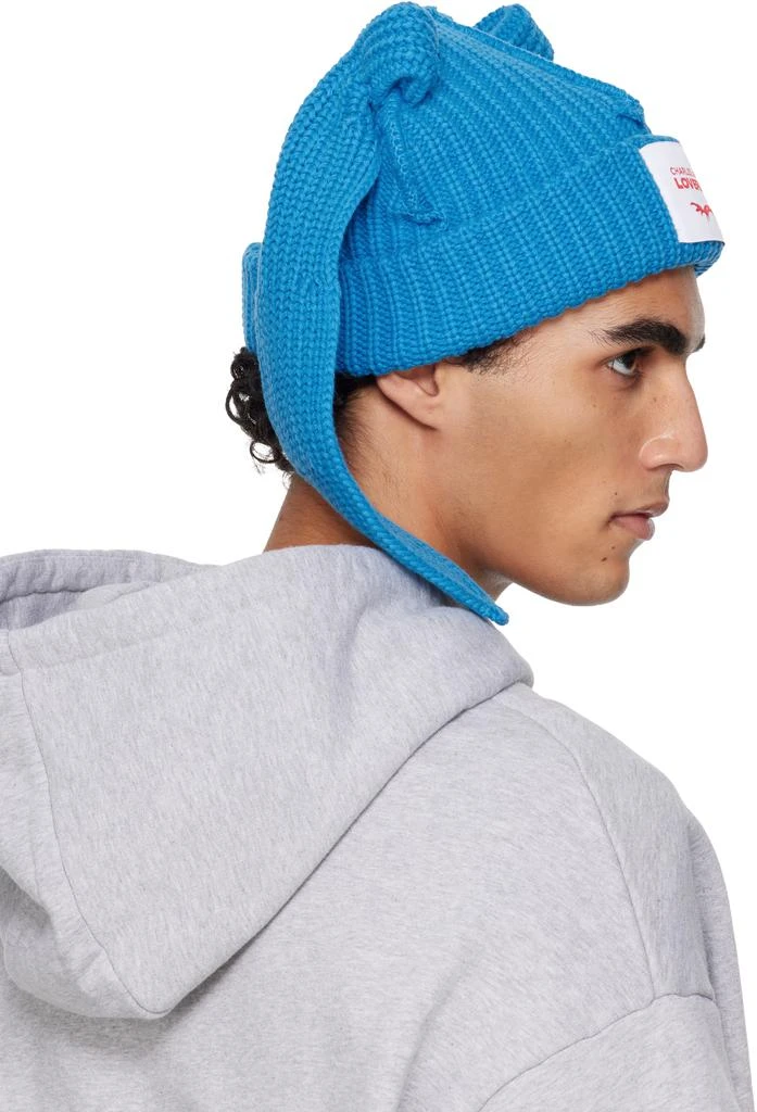 Charles Jeffrey Loverboy Blue Chunky Rabbit Beanie 3