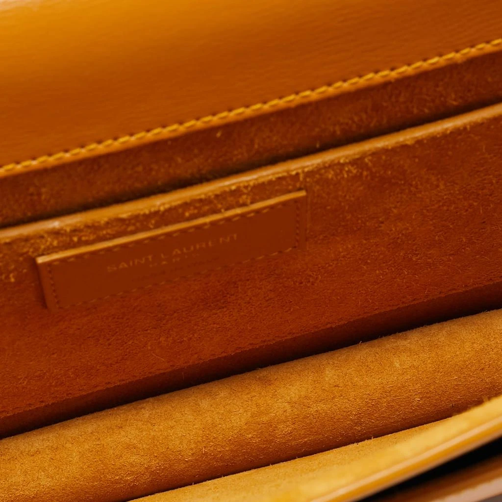 Yves Saint Laurent Saint Laurent Mustard Leather Medium Sunset Top Handle Bag 8