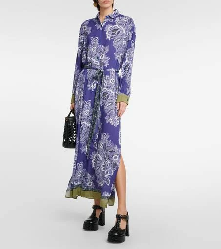 ETRO Printed shirt midi dress 2