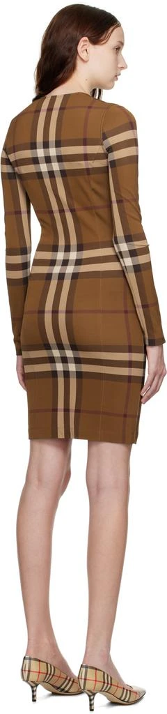 Burberry Brown Exaggerated Check Midi Dress 3