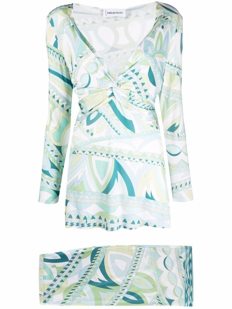 PUCCI Pre-Owned abstract-print blouse set - women -  -  - Green 1