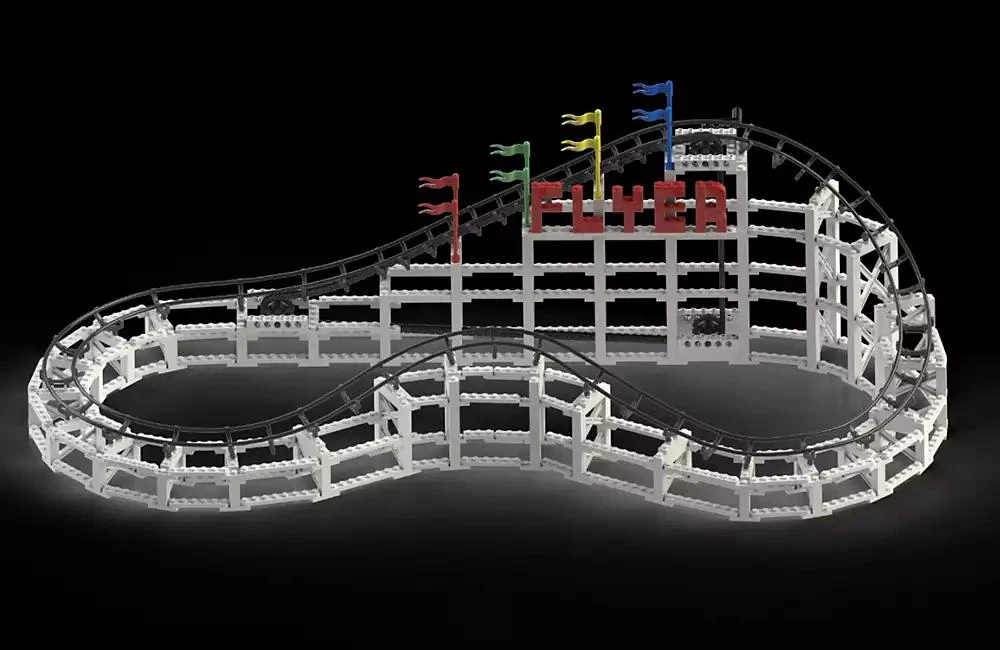 MIEH CDX Blocks Brick Construction Flyer Roller Coaster Building Set 1