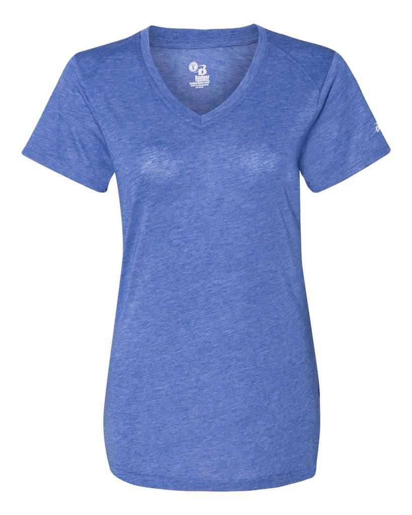 Badger Women’s Triblend Performance V-Neck Short Sleeve T-Shirt