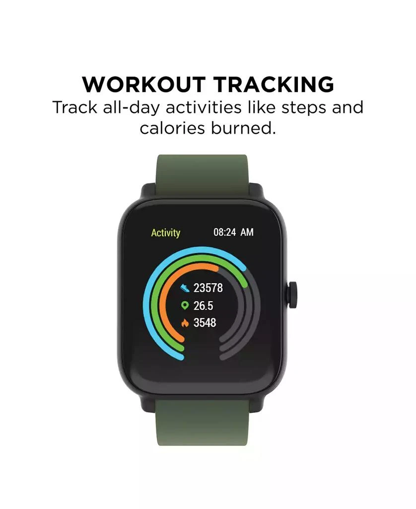 24/7 EVO Unisex Olive Silicone Strap Smartwatch 37.5mm 4