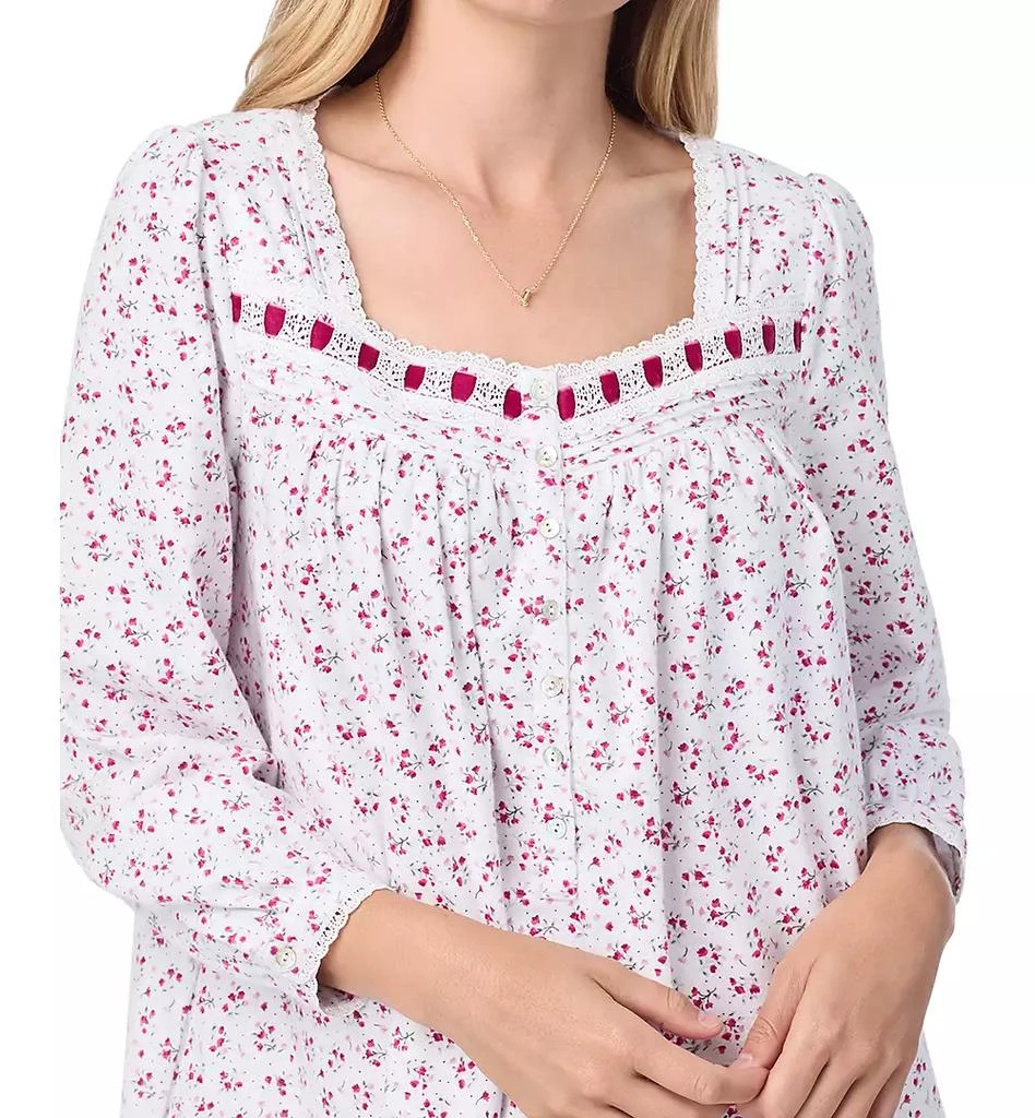 Eileen West Women's Cotton Flannel Lace-Trim Ballet Nightgown 3