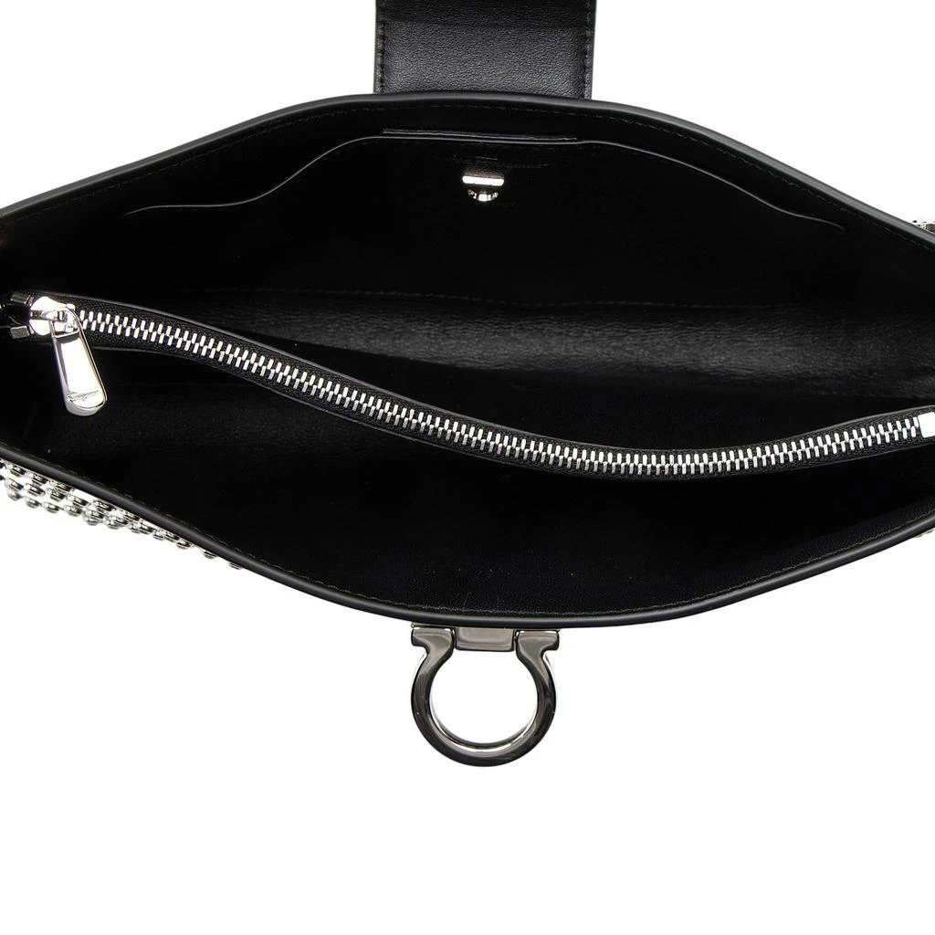 Salvatore Ferragamo Ferragamo Leather Crystal Trifolio Chain Shoulder Bag 6