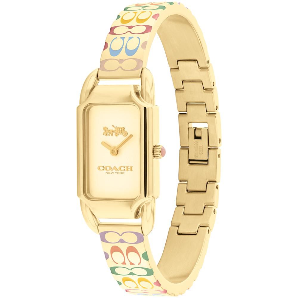 COACH Women's Cadie Rainbow Gold-Tone Stainless Steel Bangle Bracelet Watch 17.5mm x 28.5mm