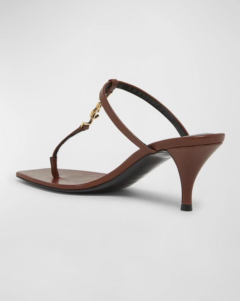 Yves Saint Laurent Cassandra Leather YSL Thong Mule Sandals 3