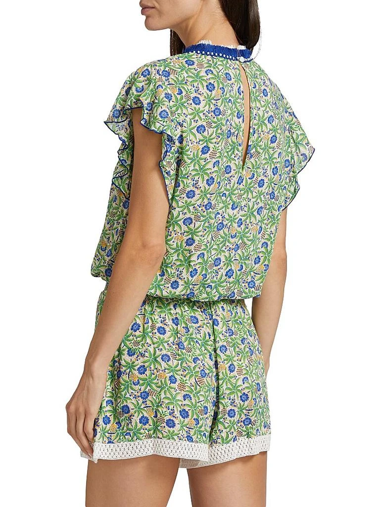 Poupette St Barth Sasha Floral Knit Drawstring Romper 5