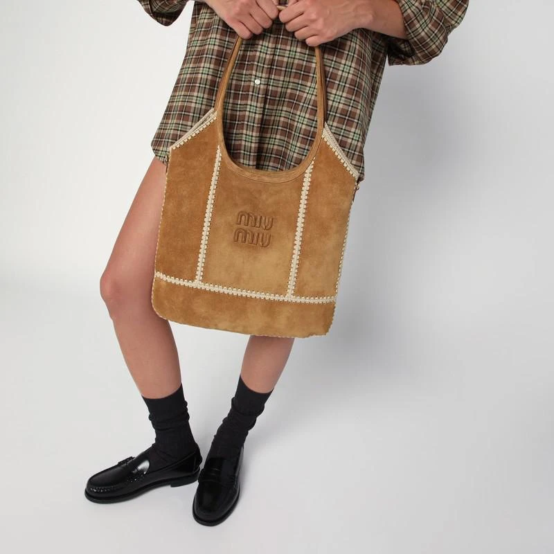 Miu Miu Ivy bag in suede and crochet 2