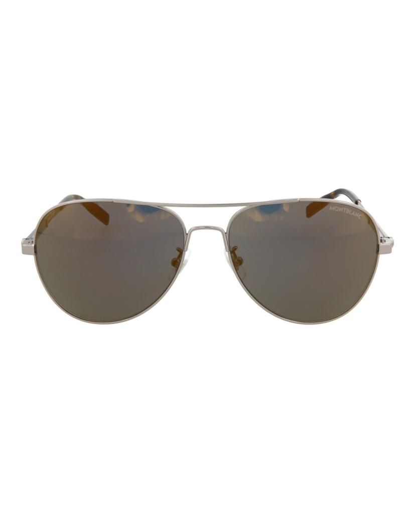 MontBlanc Aviator-Frame Metal Sunglasses