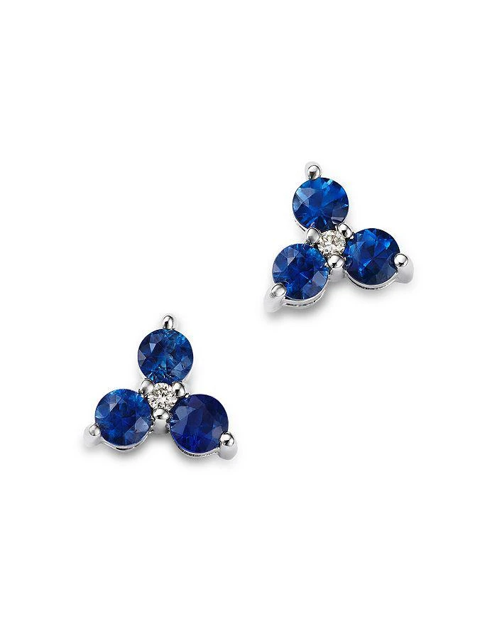 Bloomingdale
s Fine Collection Sapphire 
Diamond Trio Stud Earrings in 14K White Gold