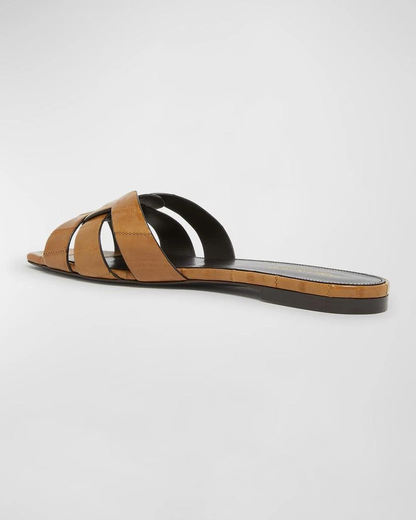 Yves Saint Laurent Tribute Woven Flat Slide Sandals 3