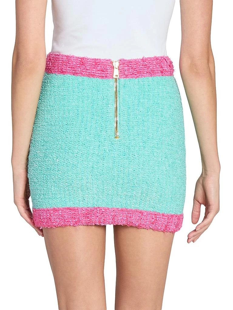 Balmain Colorblocked Bouclé-Knit Miniskirt 5