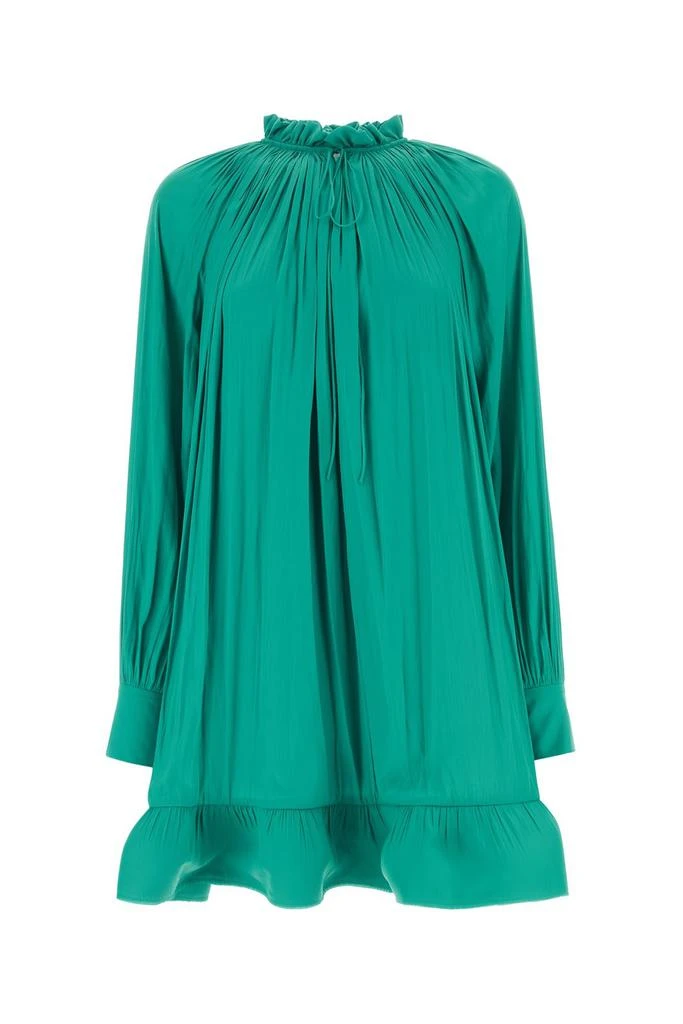 Lanvin Lanvin Charmeuse Ruffle Detailed Mini Dress 4
