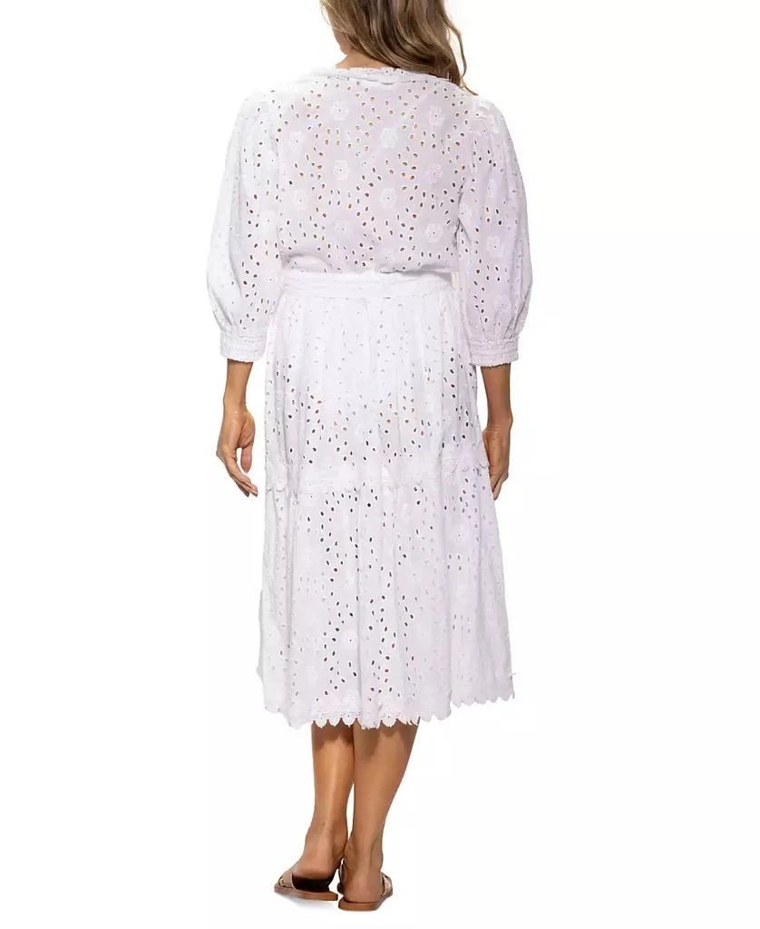 Dotti Women's Cotton Eyelet Open-Front Cover-Up Kimono 2
