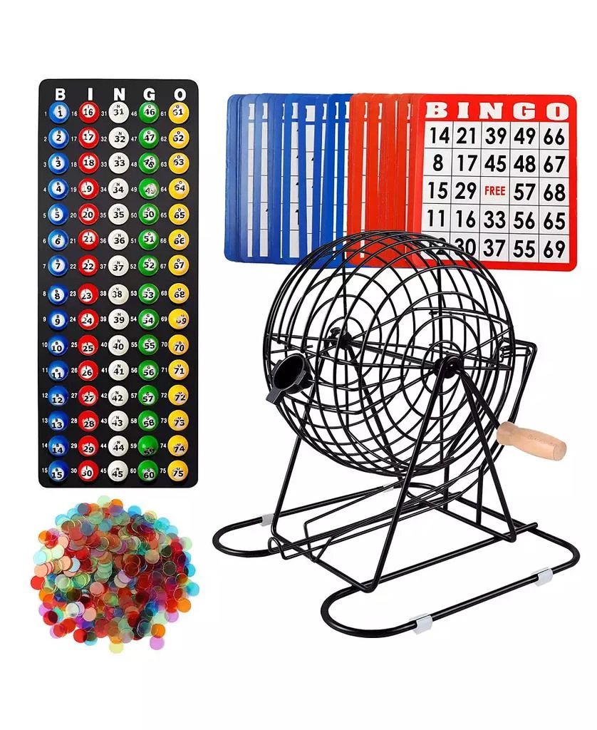 GSE Games 
Sports Expert Deluxe Bingo Game Set with 8" Bingo Cage and Master Board, 75 Bingo Balls, 500 Chips, 50 Bingo Cards