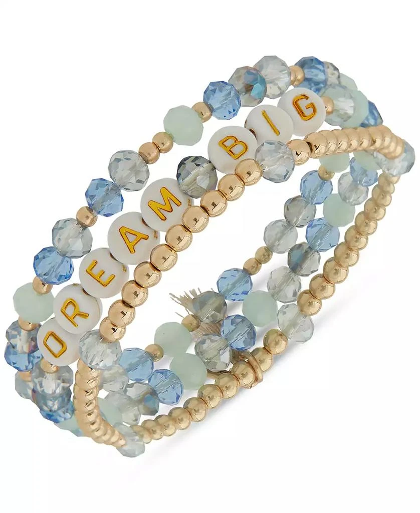 Lonna & Lilly Gold-Tone 3-Pc. Inspirational Words Set Bead Stretch Bracelet 2