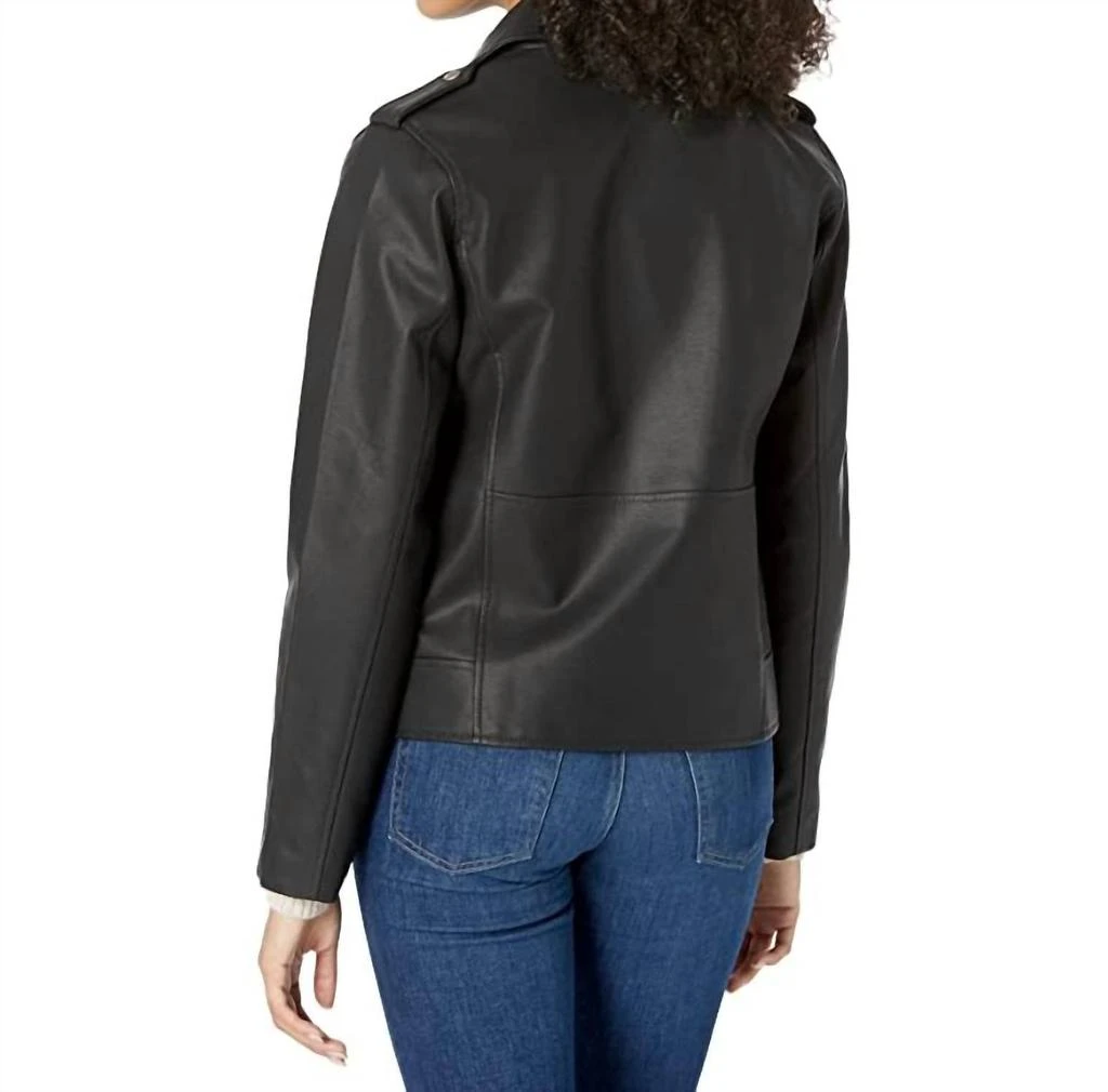 Steve Madden Julie Oversized Moto Jacket In Black 4