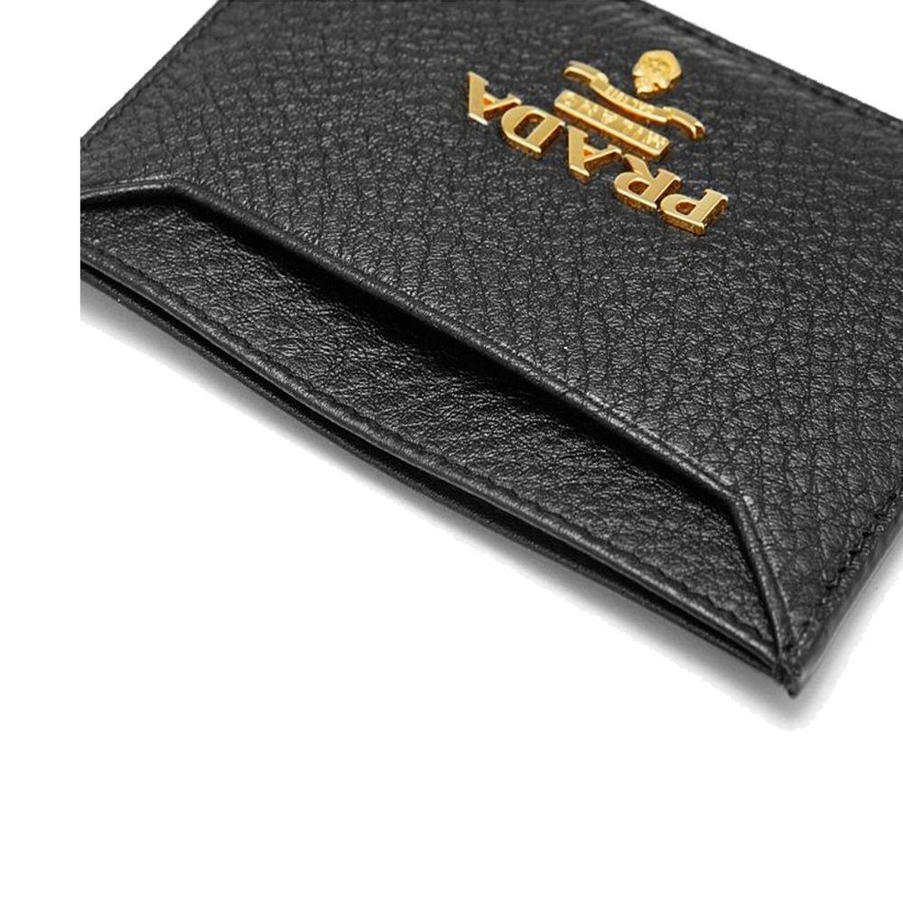 Prada Logo Leather Card Women's Holder