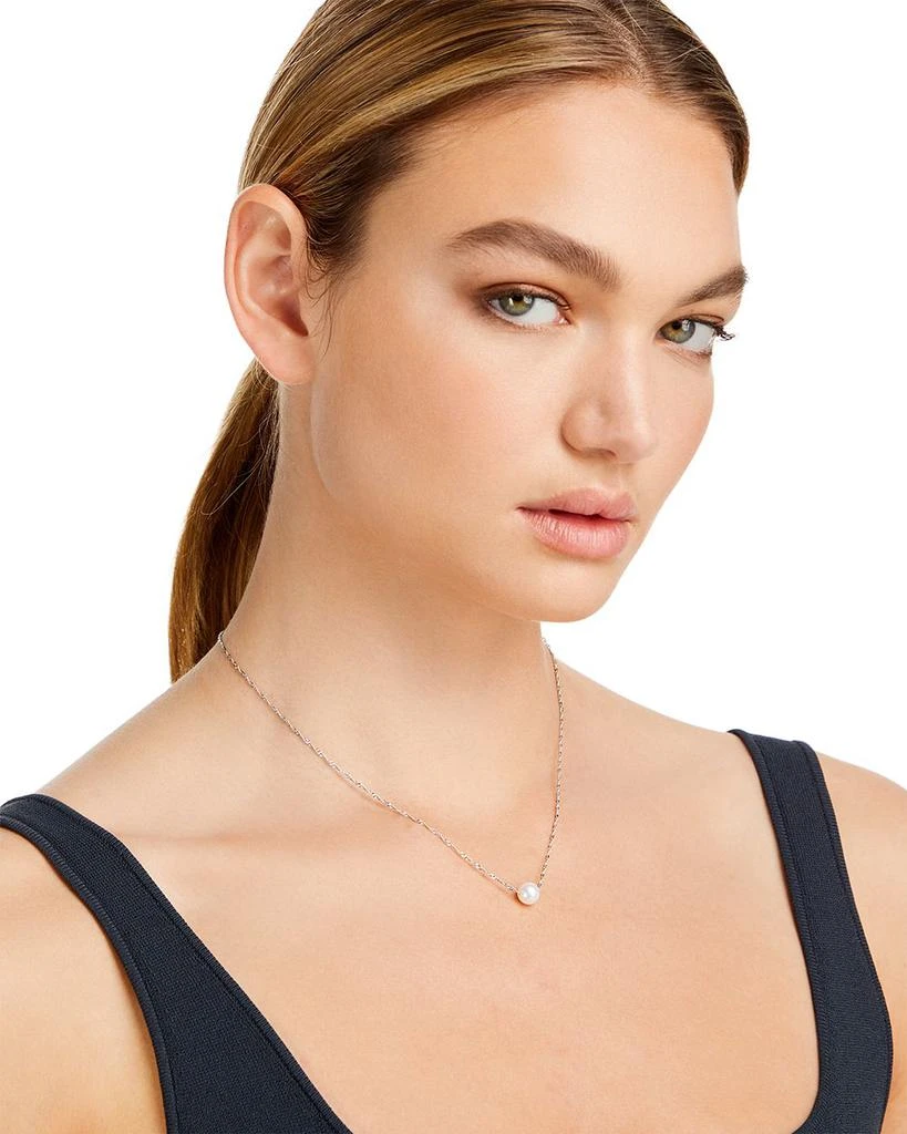 Bloomingdale
s Cultured Freshwater Pearl Floating Pendant Necklace in 14K White Gold, 18" 2