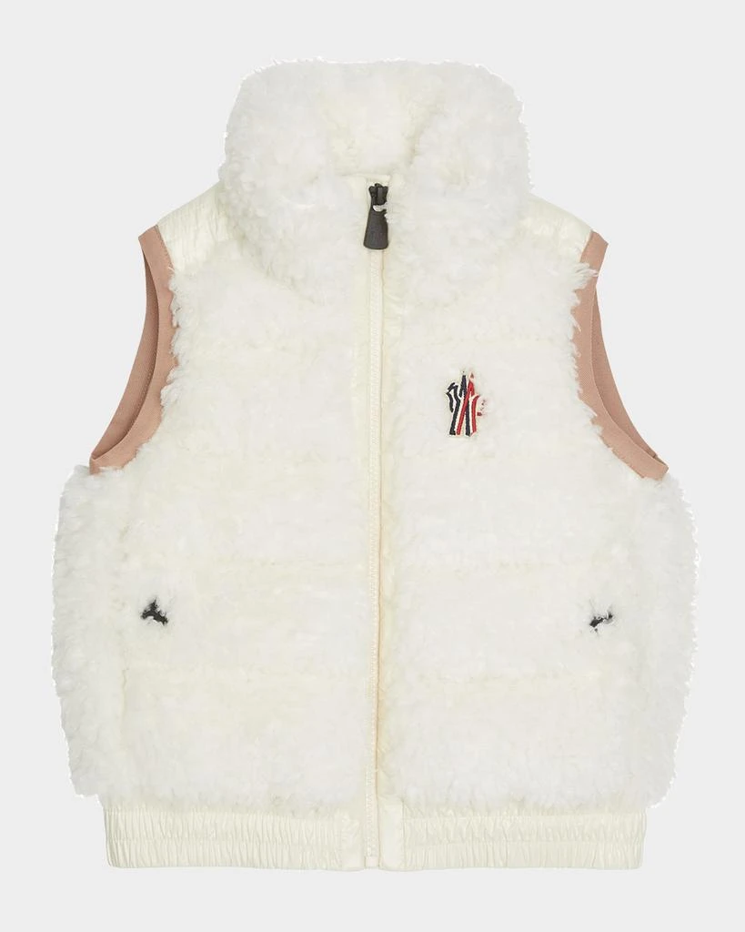 Moncler Girl's Quilted Faux Shearling Vest, Size 8-14 1