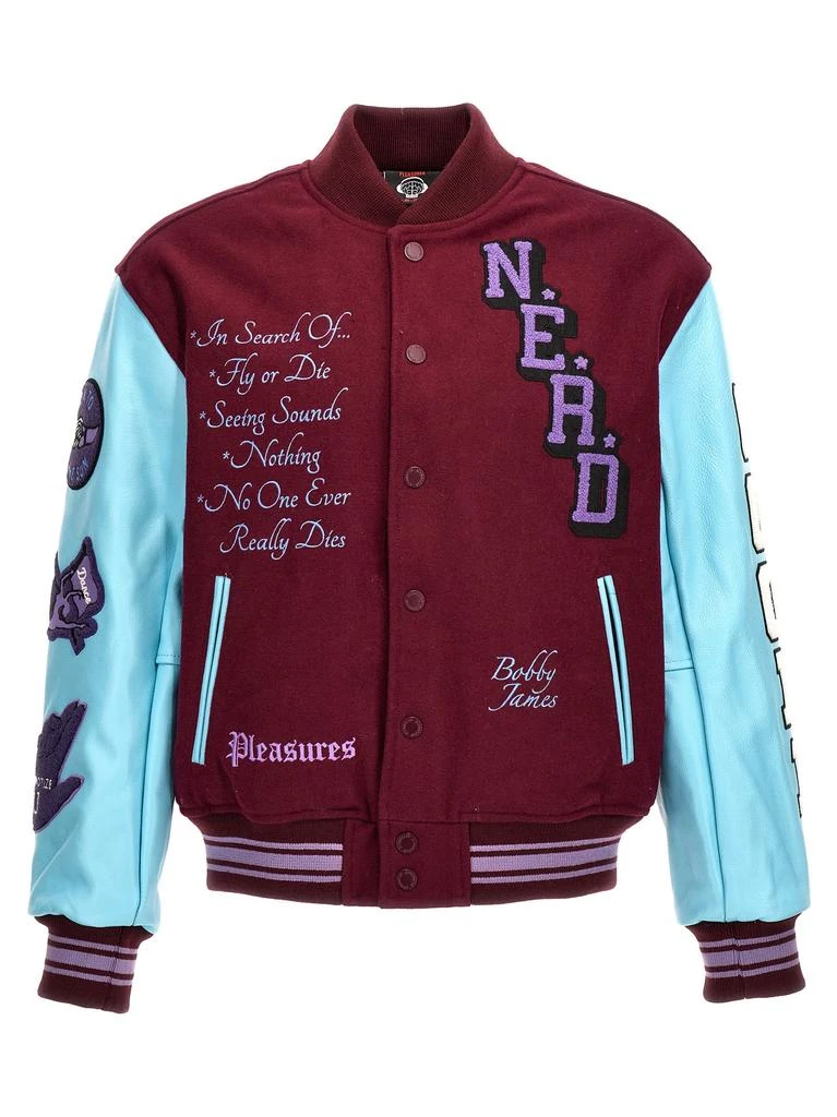 Pleasures nerd Varsity Bomber Jacket 1