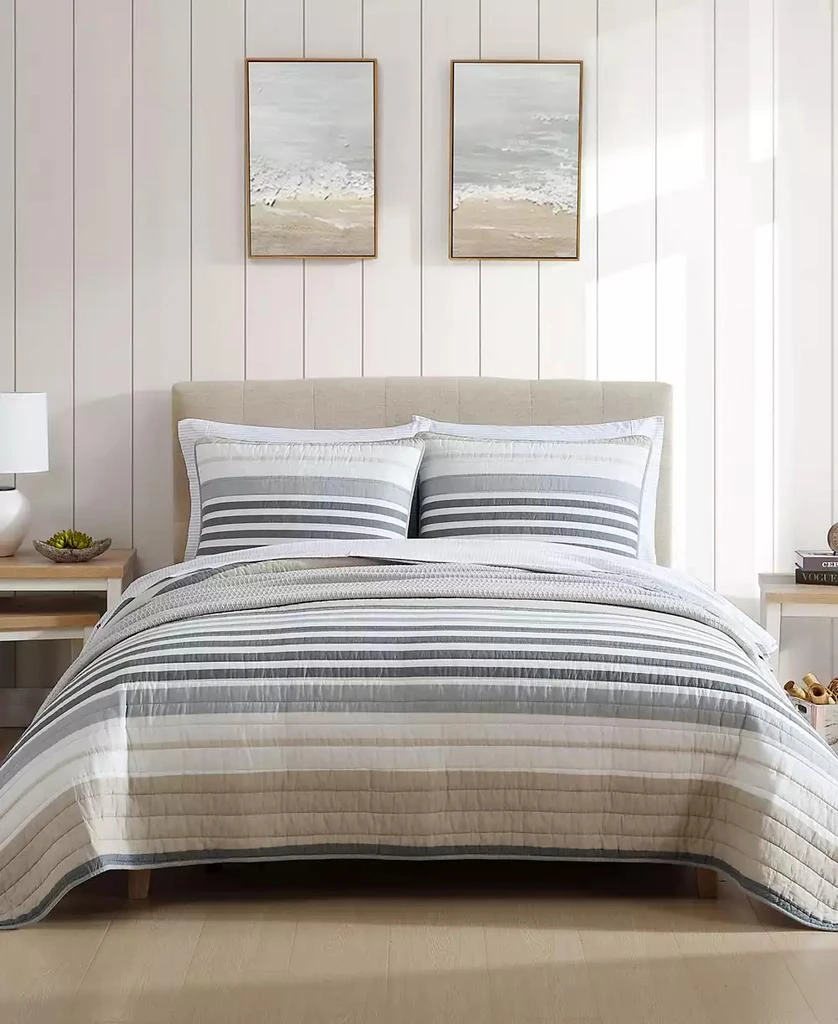 Nautica Dover Stripe Reversible 2 Piece Quilt Set 1