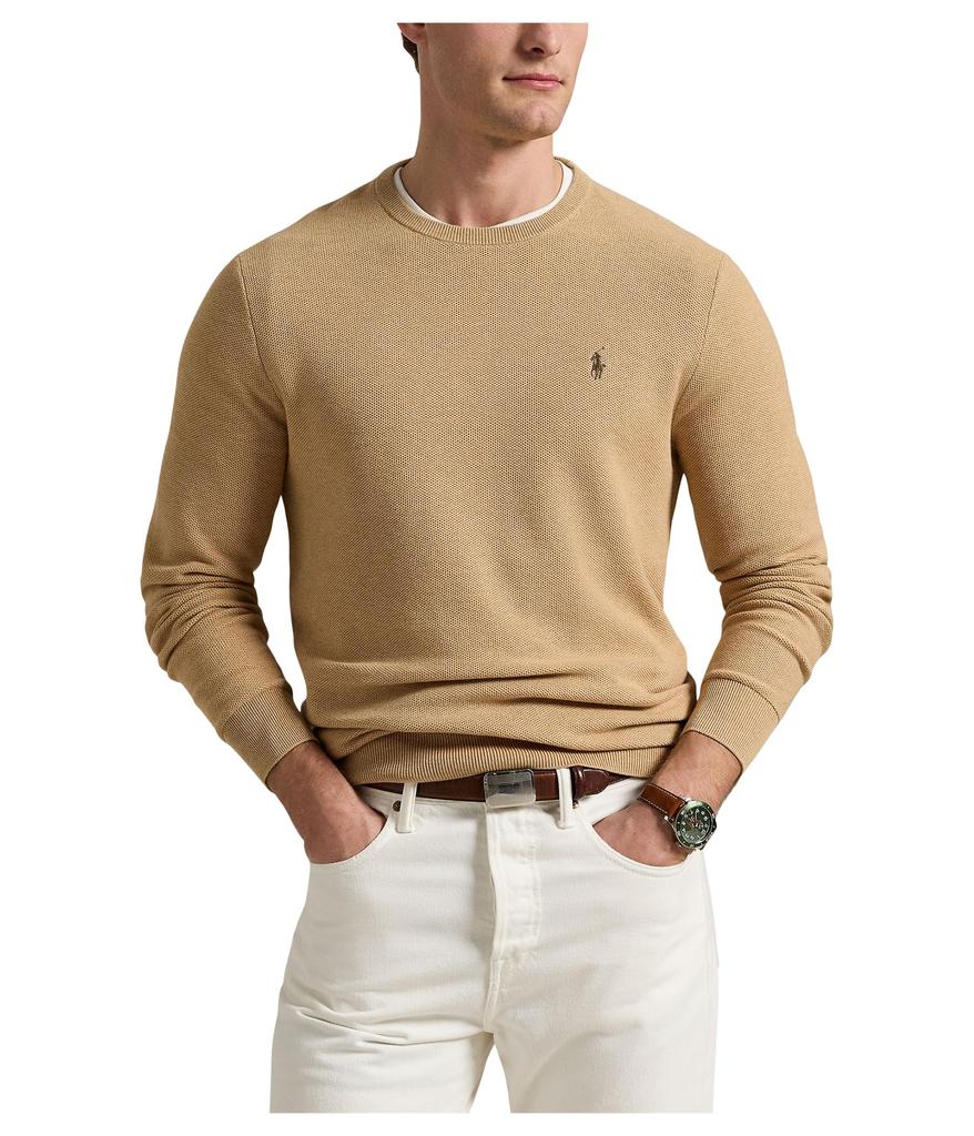 Ralph Lauren Mesh-knit Cotton Crewneck Sweater