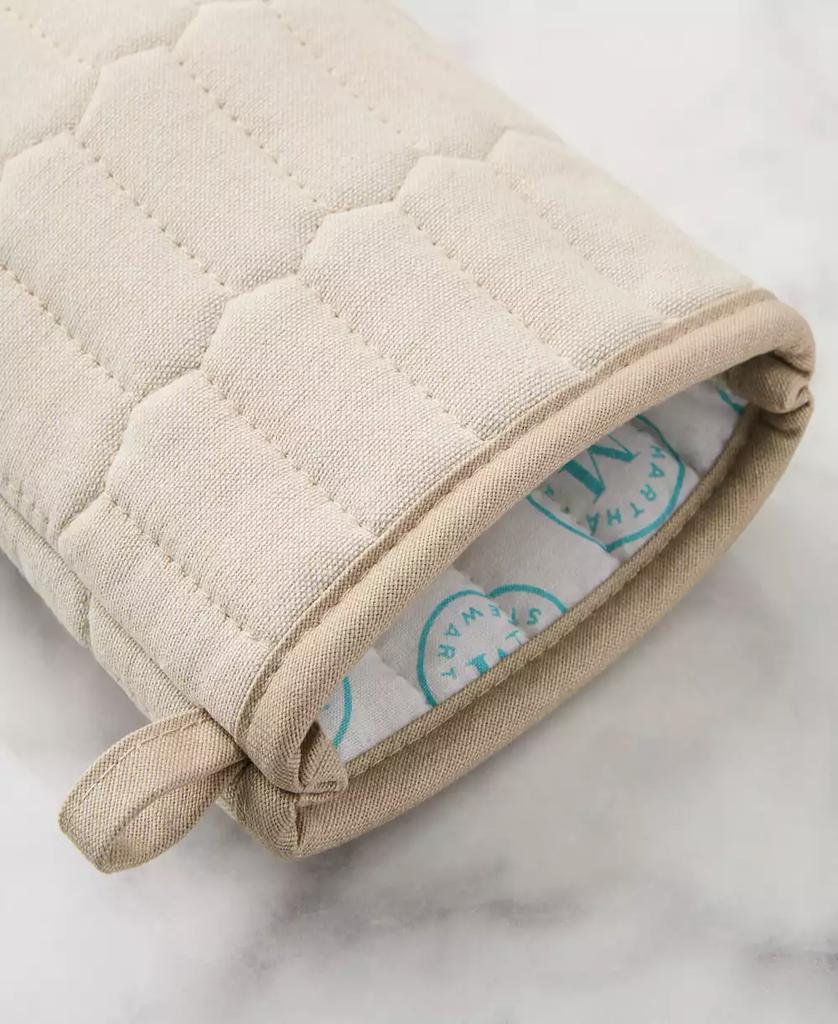 Martha Stewart Honeycomb Quilted Chambray Oven Mitt Set, 7" x 13"