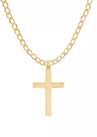 Belk & Co. Men's Cross Pendant Necklace in 10k Yellow Gold
