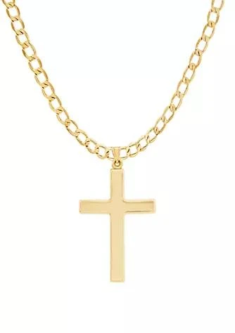Belk & Co. Men's Cross Pendant Necklace in 10k Yellow Gold from Belk