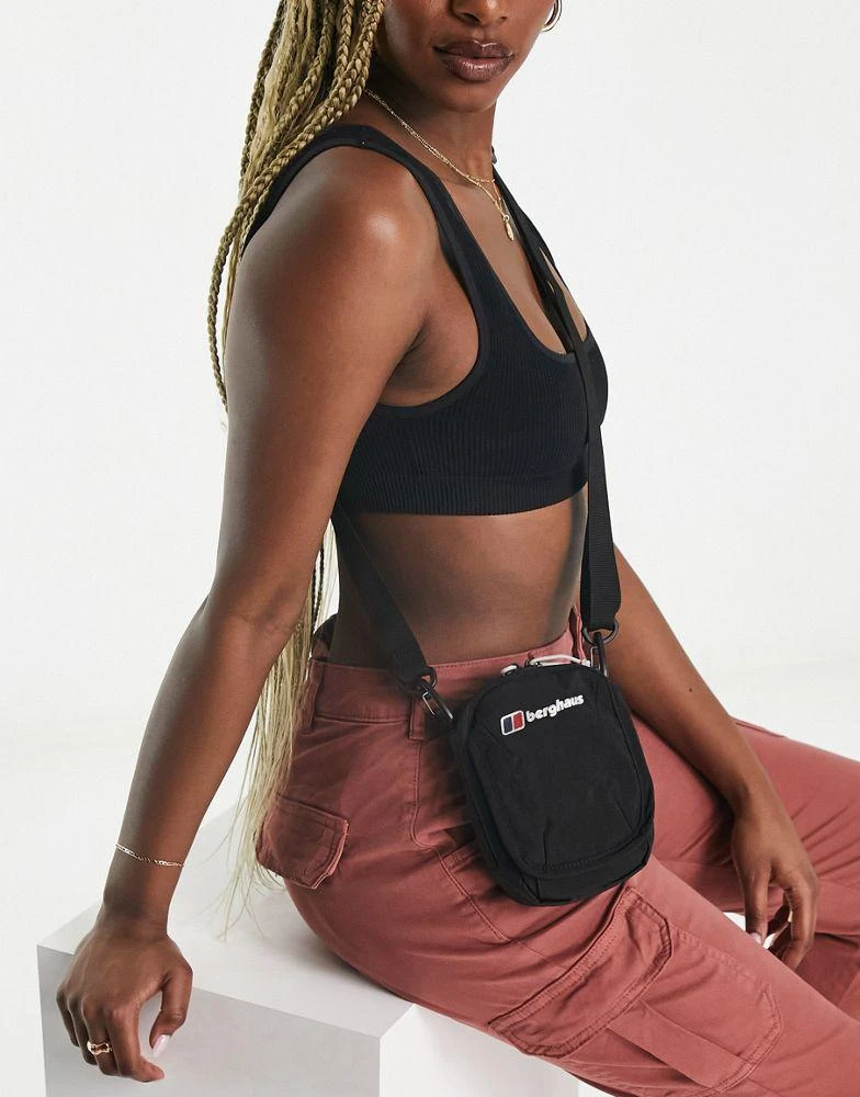 Berghaus Berghaus logo cross body flight bag in black 1