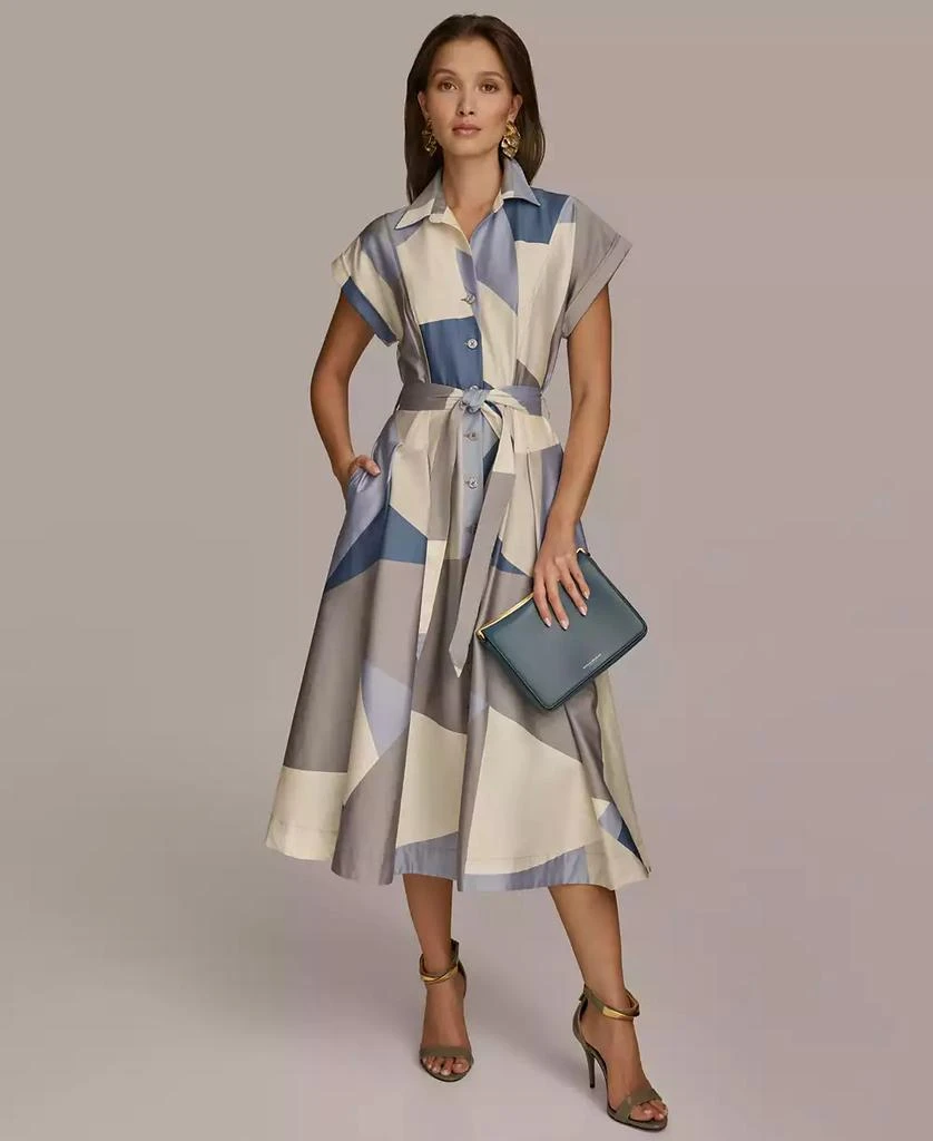 Donna Karan Women's Printed A-Line Midi Shirtdress 1